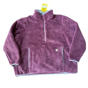 Carhartt Loose Fit Fleece Pullover Womens 0J6470-W Huckleberry-Pink Size 2XL NET